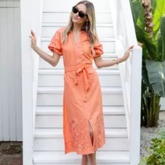 Julia Amory Short Sleeve Coatue Caftan - Coral Reef - Picture 2 of 4